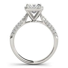 Load image into Gallery viewer, 14k White Gold Halo Pave Band Diamond Engagement Ring (1 1/3 cttw)
