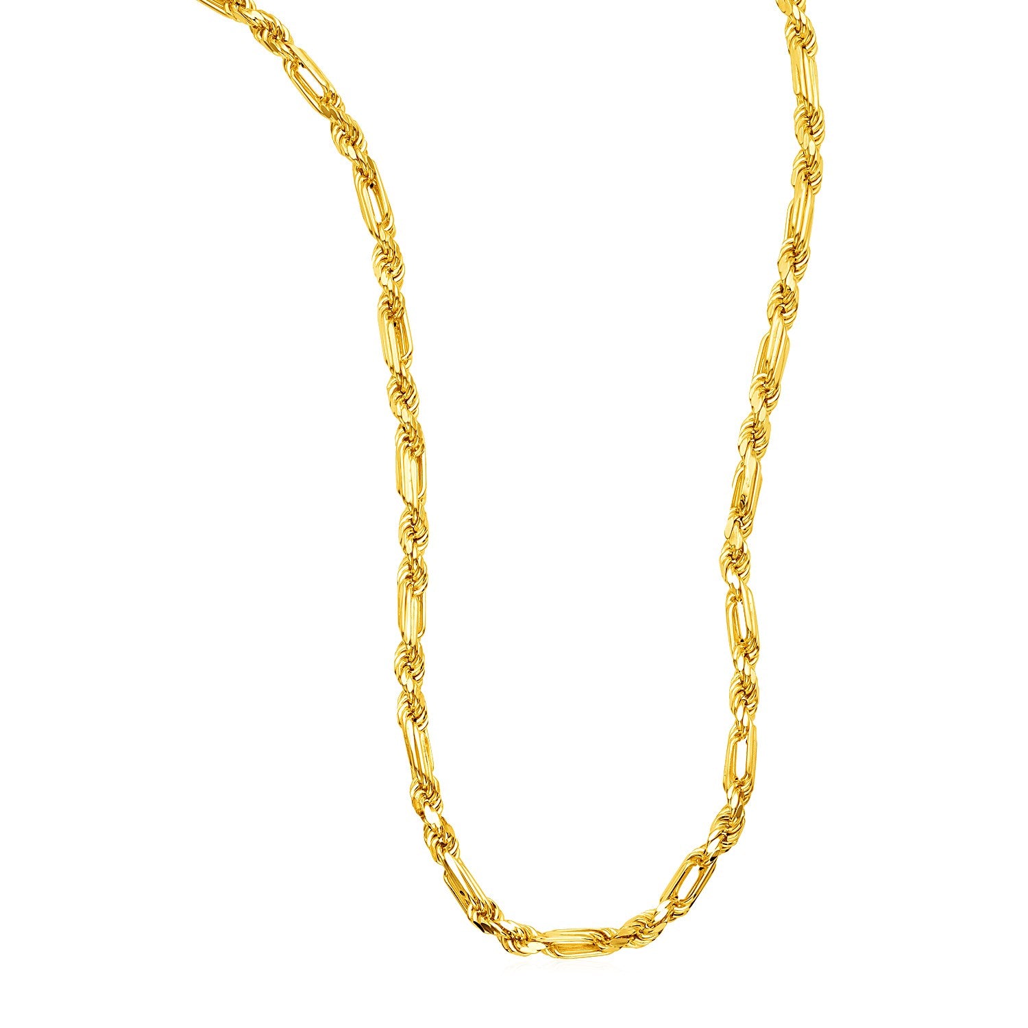 14k Yellow Gold Heavy Figaro Chain Necklace