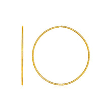 Load image into Gallery viewer, Textured Endless Hoop Earrings in 14k Yellow Gold
