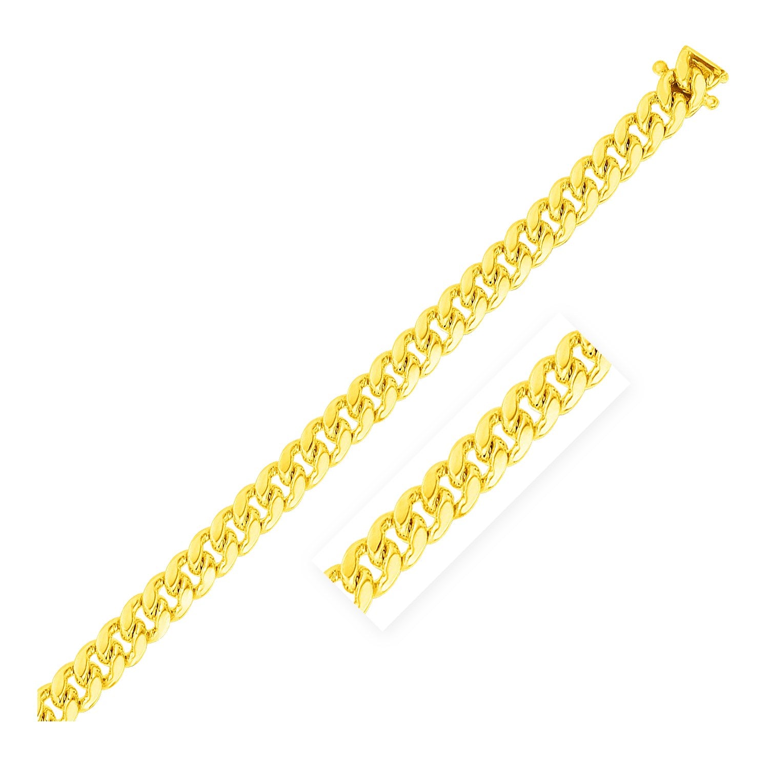 7.0mm 14k Yellow Gold Classic Miami Cuban Bracelet