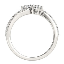 Load image into Gallery viewer, Curved Band Two Stone Diamond Ring in 14k White Gold (3/4 cttw)
