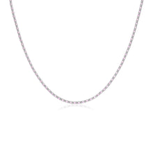 Load image into Gallery viewer, Sterling Silver 18 inch Necklace with Pink Cubic Zirconias
