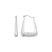 Load image into Gallery viewer, 14k White Gold Polished Square Hoop Earrings
