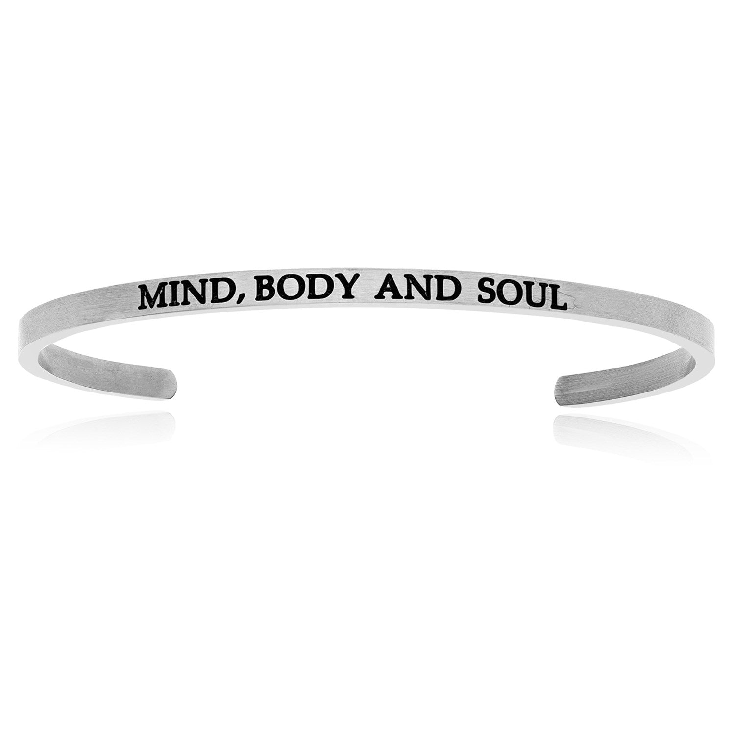 Stainless Steel Mind,  Body And Soul Cuff Bracelet