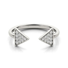 Load image into Gallery viewer, 14k White Gold Diamond Arrowhead Open Ring (1/5 cttw)

