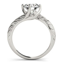 Load image into Gallery viewer, 14k White Gold Bypass Round Solitaire Diamond Engagement Ring (1 cttw)
