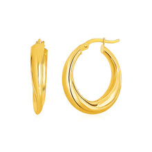 Load image into Gallery viewer, 14k Yellow Gold Oval Hoop Earrings
