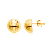 Load image into Gallery viewer, 14k Yellow Gold Polished Half Ball Post Earrings
