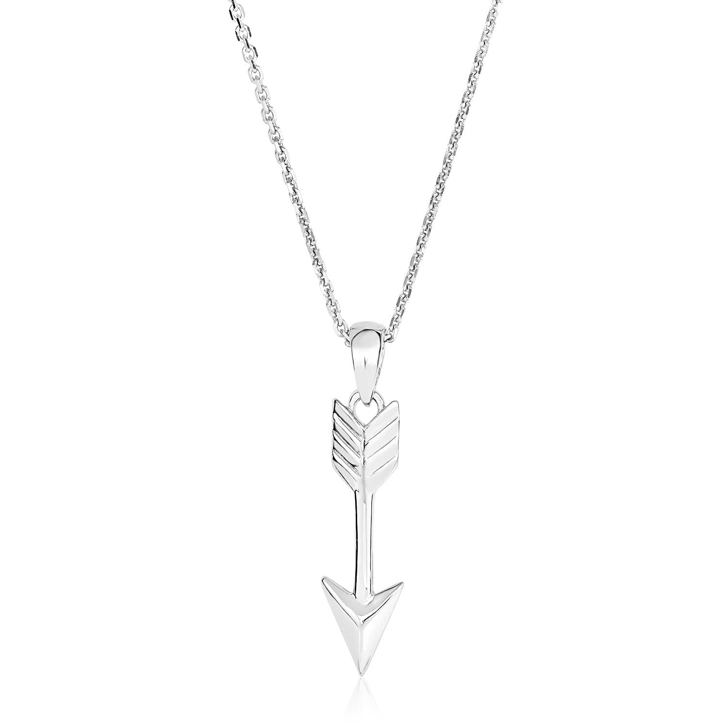 Sterling Silver 18 inch Necklace with Arrow Pendant