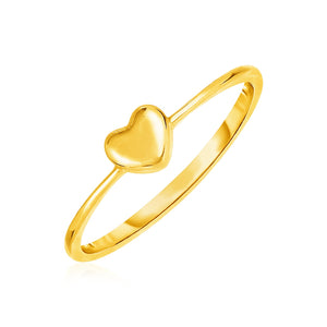 14k Yellow Gold Ring with Puffed Heart