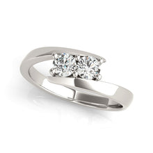 Load image into Gallery viewer, 14k White Gold Round Two Stone Common Prong Diamond Ring (1/2 cttw)
