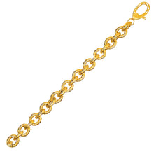 Load image into Gallery viewer, Textured Oval Link Bracelet in 14k Yellow Gold
