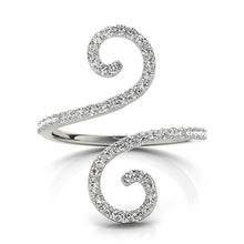Load image into Gallery viewer, 14k White Gold Diamond Open Flourish Style Ring (1/2 cttw)
