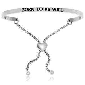 Stainless Steel Born To Be Wild Adjustable Bracelet