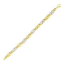 Load image into Gallery viewer, 14k Two Tone Gold Double Oval Link Bracelet
