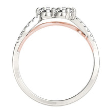 Load image into Gallery viewer, Two Stone Diamond Ring with Curved Band in 14k White And Rose Gold (5/8 cttw)
