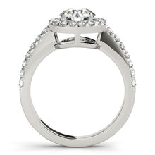 Load image into Gallery viewer, 14k White Gold Classic with Pave Halo Diamond Engagement Ring (1 1/2 cttw)

