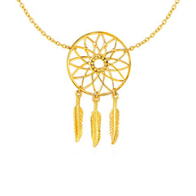 Load image into Gallery viewer, Dream Catcher Pendant in 14k Yellow Gold
