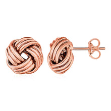 Load image into Gallery viewer, Love Knot Post Earrings in 14k Rose Gold
