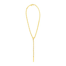 Load image into Gallery viewer, 14k Yellow Gold 18 inch Lariat Necklace with Polished Bar and Circles

