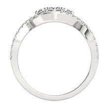 Load image into Gallery viewer, 14k White Gold Split Shank Infinity Two Stone Round Diamond Ring (1/2 cttw)
