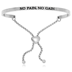 Stainless Steel No Pain,  No Gain Adjustable Bracelet