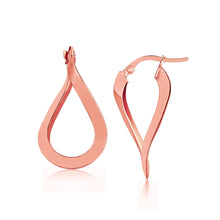 Load image into Gallery viewer, 14k Rose Gold Twisted Style Freeform Hoop Earrings

