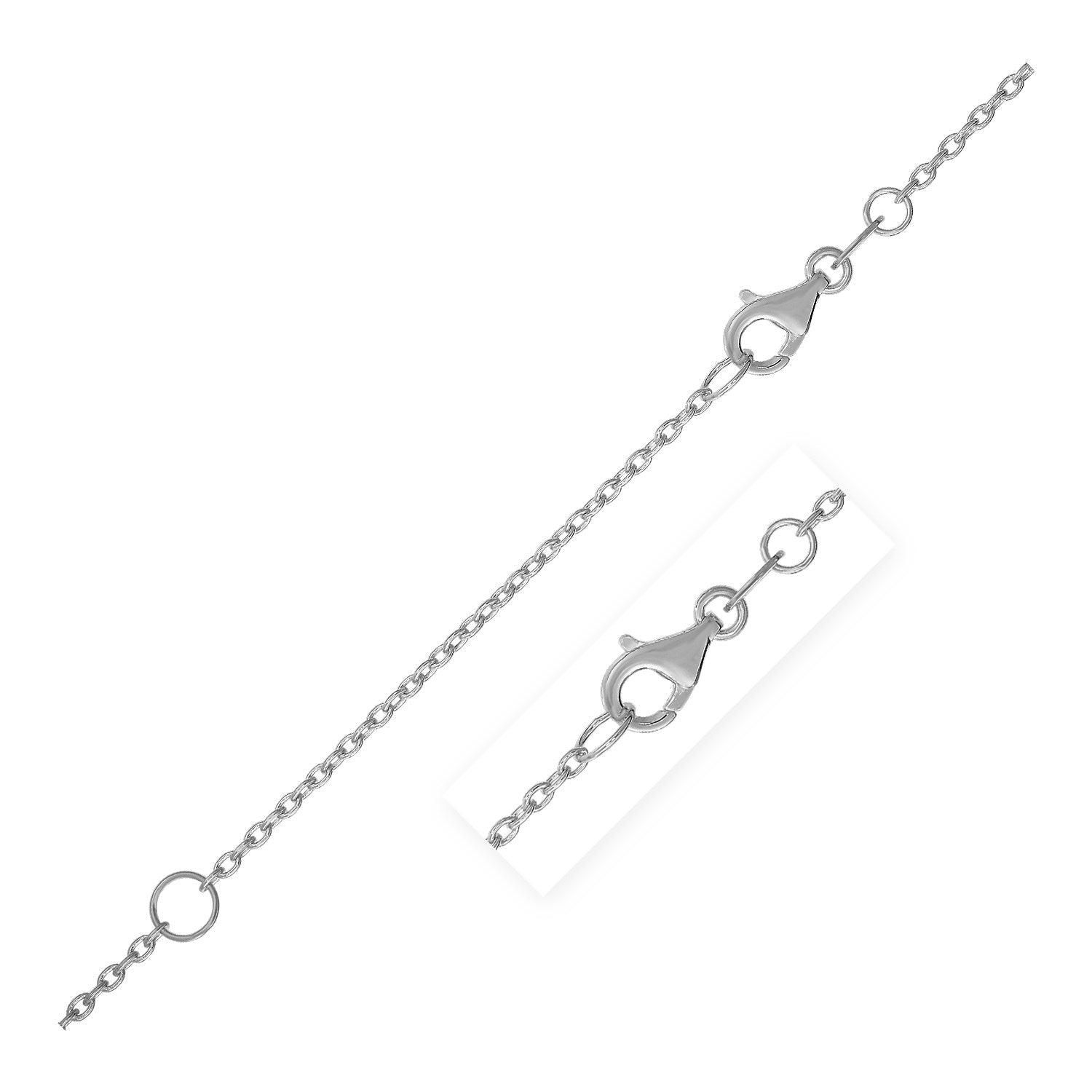 Extendable Cable Chain in 14k White Gold (1.5mm)