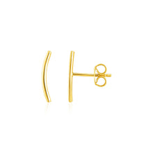 Load image into Gallery viewer, 14k Yellow Gold Curve Climber Post Earrings
