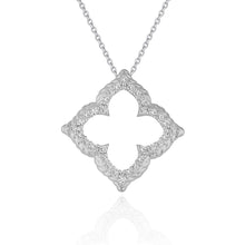 Load image into Gallery viewer, 14k White Gold Diamond Cut-out Flower Pendant (1/3 cttw)
