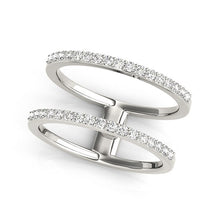 Load image into Gallery viewer, 14k White Gold Dual Band Design Ring with Diamonds (1/3 cttw)
