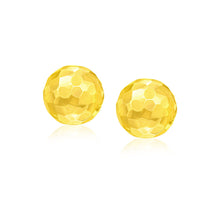 Load image into Gallery viewer, 14k Yellow Gold Round Faceted Style Stud Earrings

