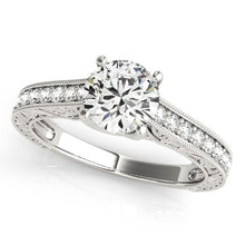 Load image into Gallery viewer, 14k White Gold Trellis Antique Style Diamond Engagement Ring (1 1/4 cttw)
