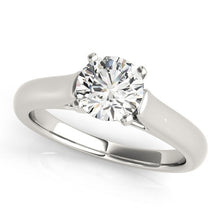 Load image into Gallery viewer, 14k White Gold Cathedral Design Solitaire Diamond Engagement Ring (1 cttw)
