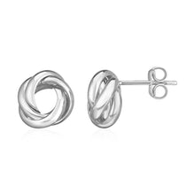 Load image into Gallery viewer, 14k White Gold Polished Love Knot Earrings
