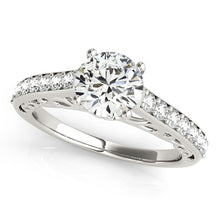 Load image into Gallery viewer, 14k White Gold Unique Detailing Diamond Engagement Ring (1 1/3 cttw)

