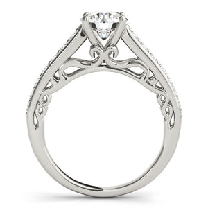 14k White Gold Unique Detailing Diamond Engagement Ring (1 1/3 cttw)