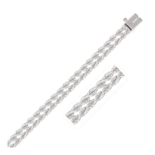 Load image into Gallery viewer, 5.0 mm 14k White Gold Dual Row Rope Bracelet
