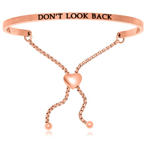 Pink Stainless Steel Don't Look Back Adjustable Bracelet