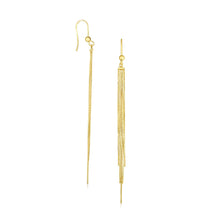 Load image into Gallery viewer, 14k Yellow Gold Multiple Asymmetrical Chain Drop Earrings
