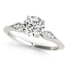 Load image into Gallery viewer, 14k White Gold Diamond Engagement Ring with Side Clusters (1 1/8 cttw)
