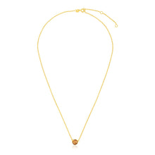 Load image into Gallery viewer, 14k Yellow Gold 17 inch Necklace with Round Citrine
