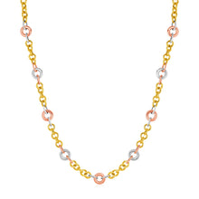 Load image into Gallery viewer, 14k Tri Color Gold Link Necklace with Stations
