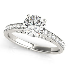 Load image into Gallery viewer, 14k White Gold Single Row Prong Set Diamond Engagement Ring (1 3/8 cttw)
