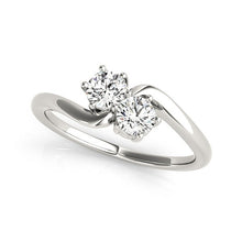 Load image into Gallery viewer, Solitaire Two Stone Diamond Ring in 14k White Gold (1/2 cttw)
