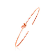 Load image into Gallery viewer, 14k Rose Gold Polished Cuff Bangle with Knot
